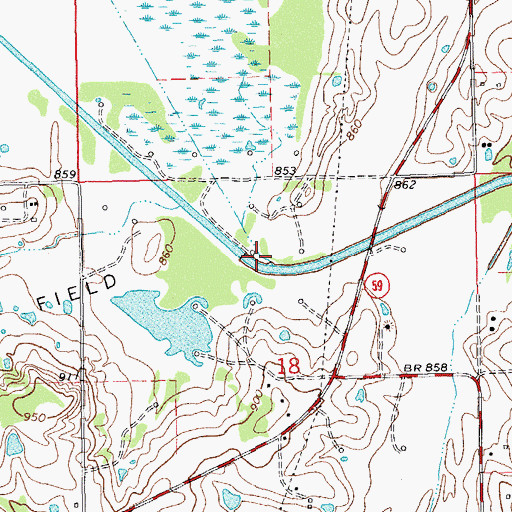 Topographic Map of Marcum Creek, OK