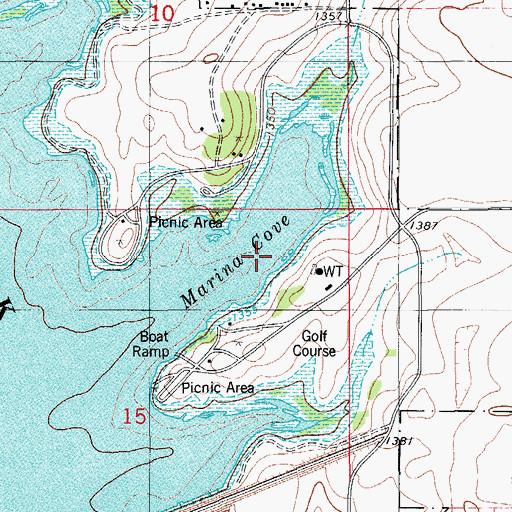 Topographic Map of Marina Cove, OK