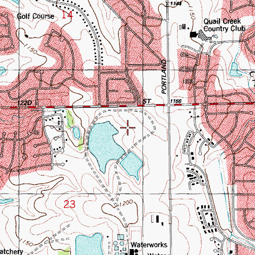 Topographic Map of John Marshall Mid - High School, OK