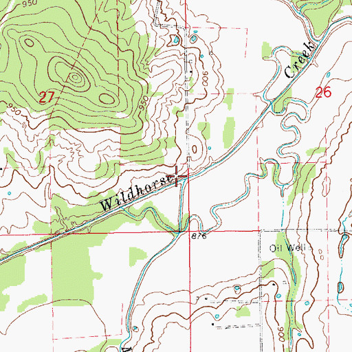 Topographic Map of Massey Creek, OK