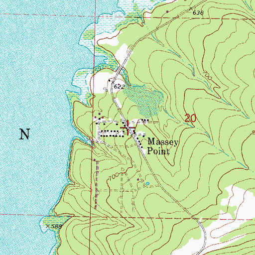 Topographic Map of Massey Point, OK
