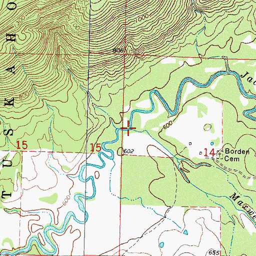 Topographic Map of Maxwell Creek, OK