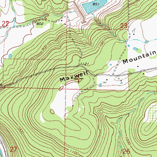 Topographic Map of Maxwell Mountain, OK