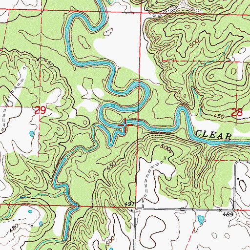 Topographic Map of Mayhew Creek, OK