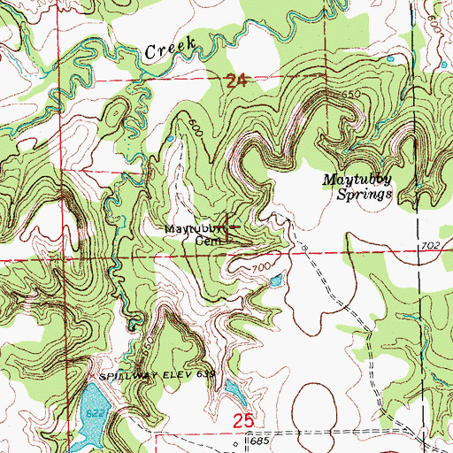 Topographic Map of Maytubby Cemetery, OK