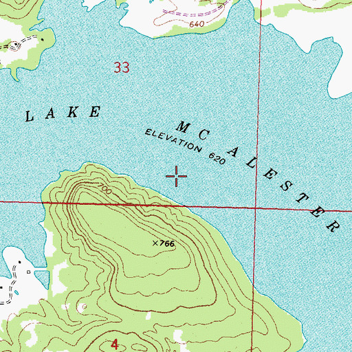 Topographic Map of Lake McAlester, OK