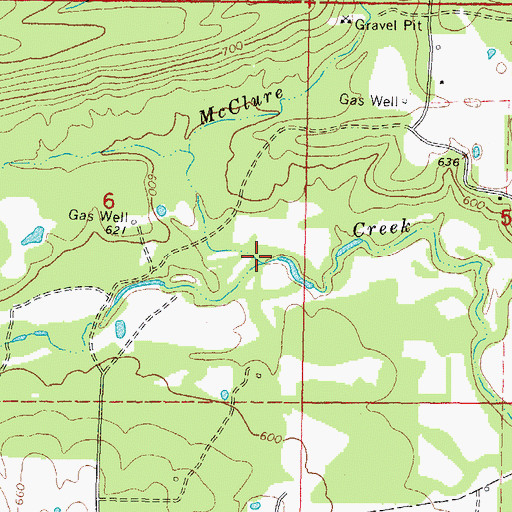 Topographic Map of McClure Creek, OK