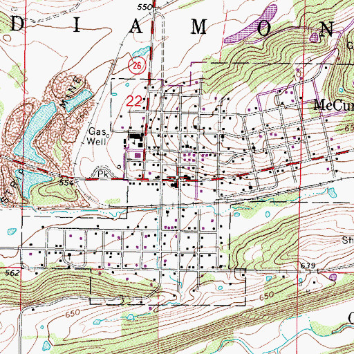 Topographic Map of McCurtain, OK