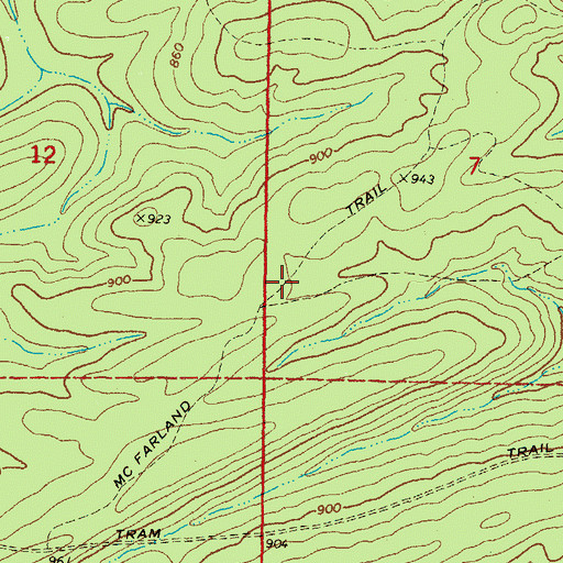 Topographic Map of McFarland Trail, OK