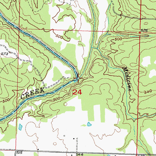 Topographic Map of McGee Creek, OK