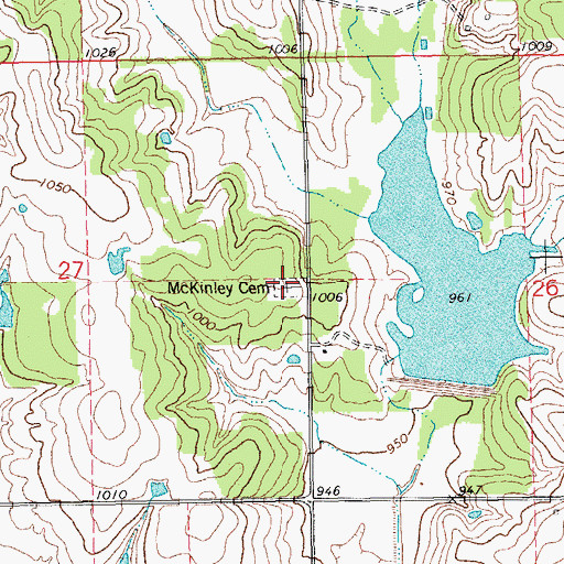 Topographic Map of McKinley Cemetery, OK