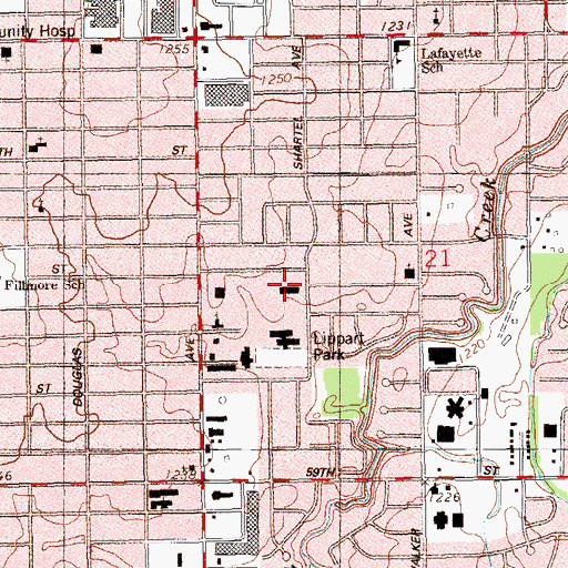 Topographic Map of McKinley School, OK