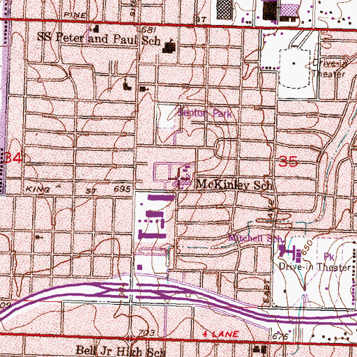 Topographic Map of McKinley Elementary School, OK