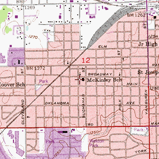 Topographic Map of McKinley Elementary School, OK