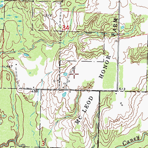 Topographic Map of Howard McLeod Correctional Center, OK