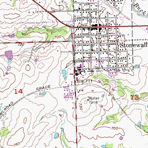 Topographic Map of McLish Middle School, OK