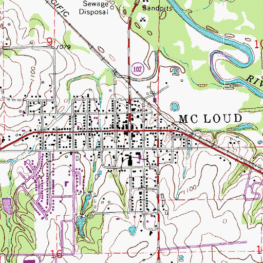 Topographic Map of McLoud, OK
