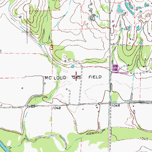Topographic Map of McLoud Gas Field, OK