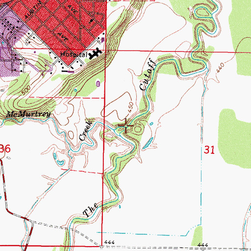 Topographic Map of McMurtrey Creek, OK