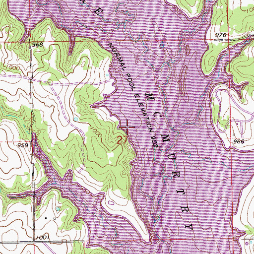 Topographic Map of Lake McMurtry, OK