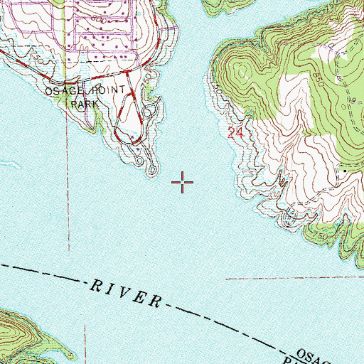 Topographic Map of Mechetsemoi Creek, OK