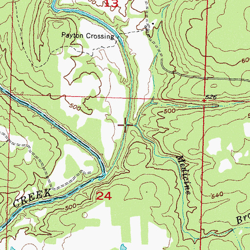 Topographic Map of Medicine Branch, OK