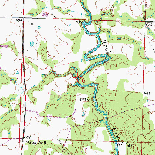 Topographic Map of Medicine Creek, OK
