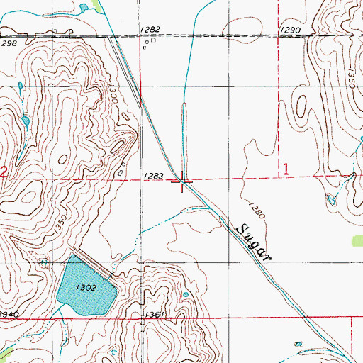 Topographic Map of Medicine Creek, OK