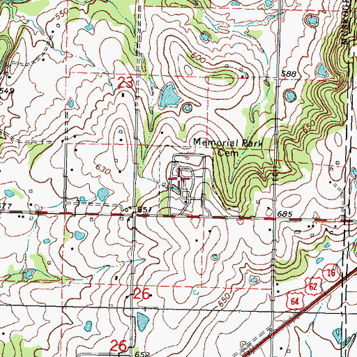 Topographic Map of Memorial Park Cemetery, OK