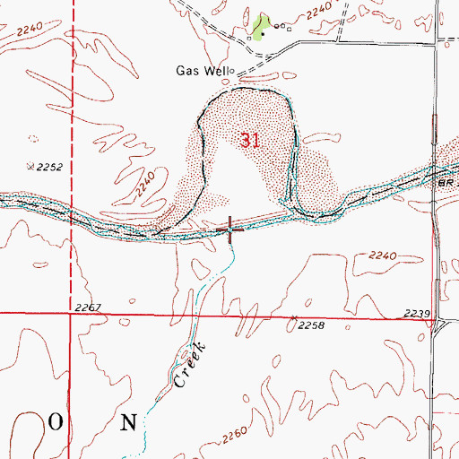 Topographic Map of Mexico Creek, OK