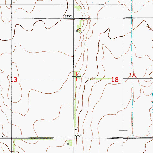 Topographic Map of Middick Store, OK