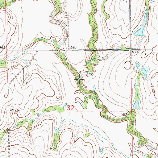 Topographic Map of Middle Beaver Creek, OK