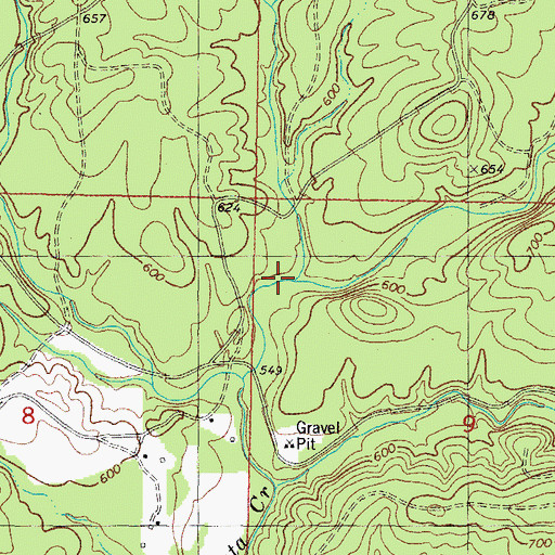 Topographic Map of Middle Fork Lukfata Creek, OK