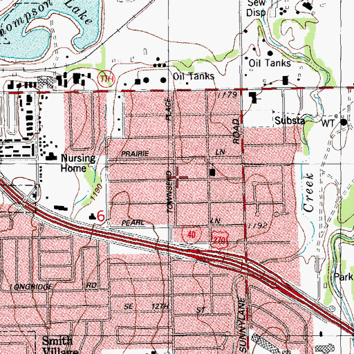 Topographic Map of Midway Village, OK