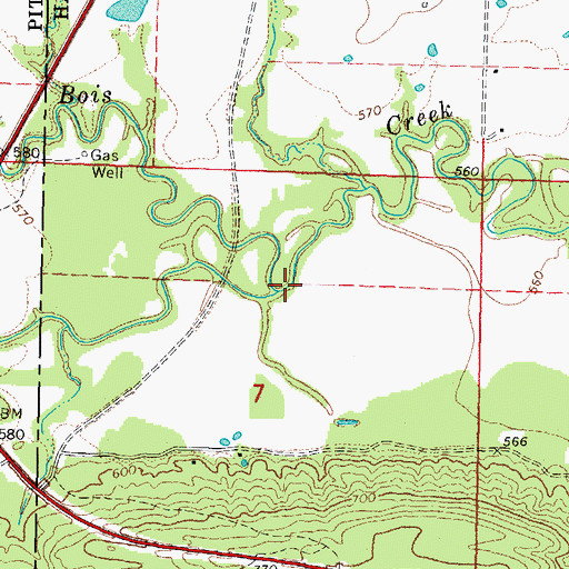 Topographic Map of Mill Creek, OK