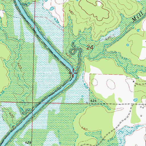 Topographic Map of Mill Creek, OK