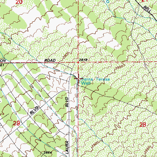 Topographic Map of Santa Teresa Well, AZ