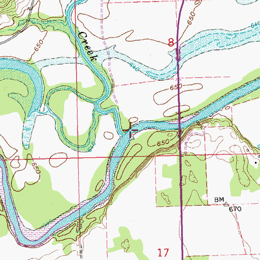 Topographic Map of Mill Creek, OK