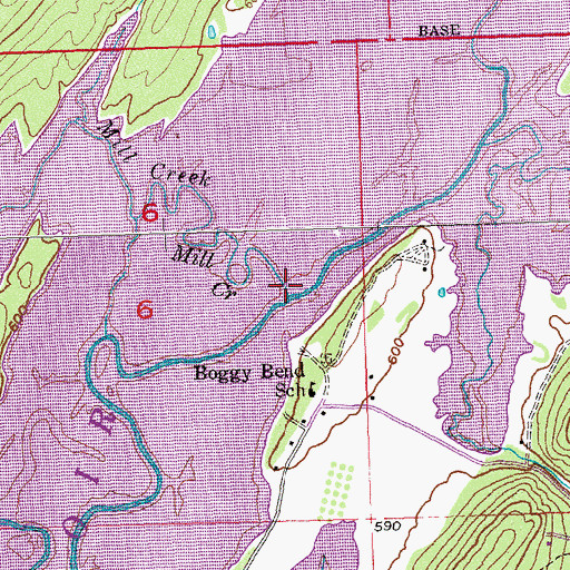 Topographic Map of Mill Creek, OK