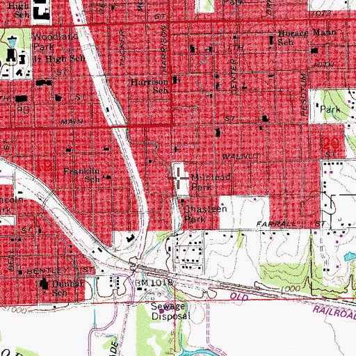 Topographic Map of Milstead Park, OK