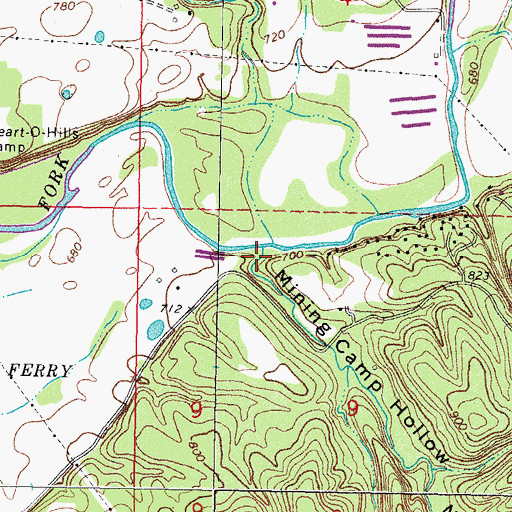 Topographic Map of Mining Camp Hollow, OK