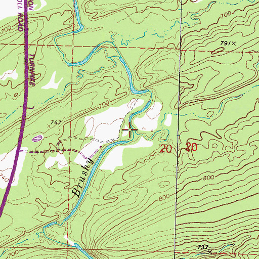 Topographic Map of Modisette Creek, OK