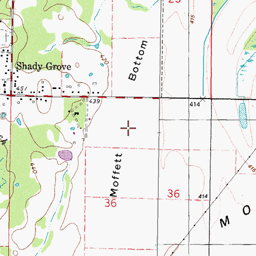 Topographic Map of Moffett Bottom, OK