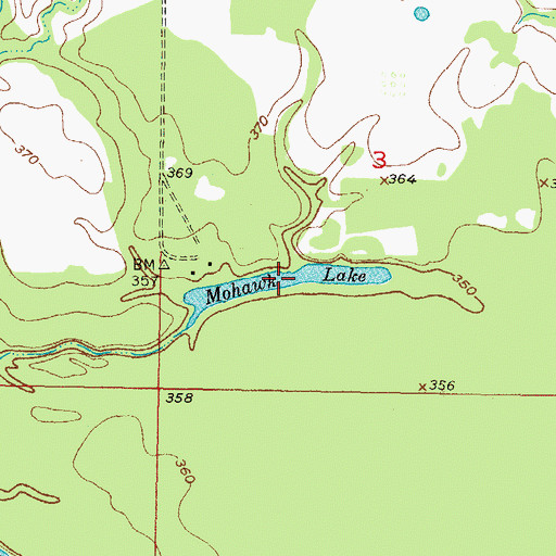 Topographic Map of Mohawk Lake, OK