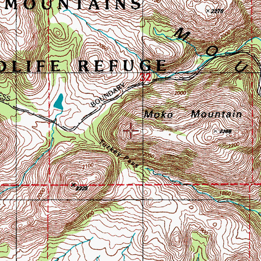 Topographic Map of Moko Mountain, OK