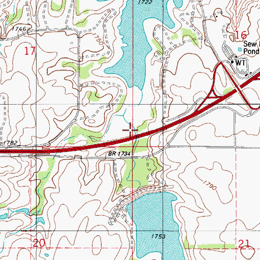 Topographic Map of Monument Creek, OK