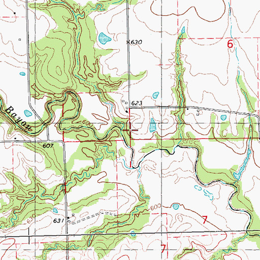 Topographic Map of Moore Creek, OK