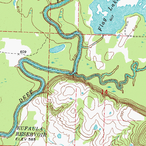 Topographic Map of Moore Creek, OK