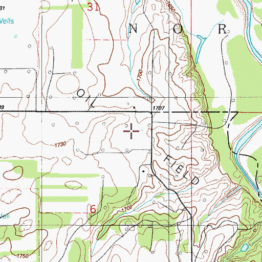 Topographic Map of Moravia Oil and Gas Field, OK