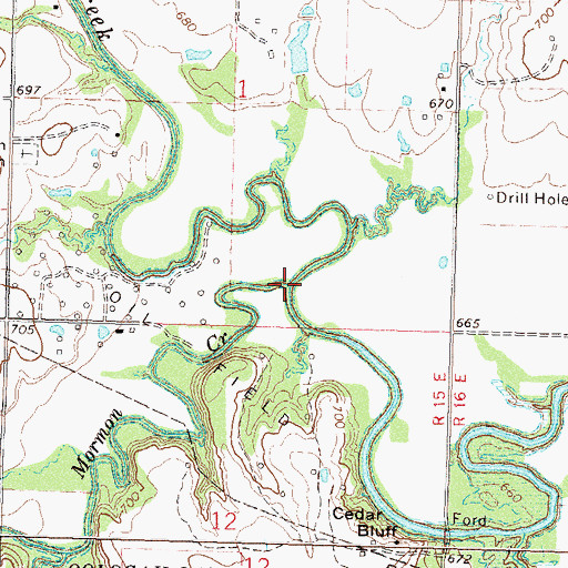 Topographic Map of Mormon Creek, OK
